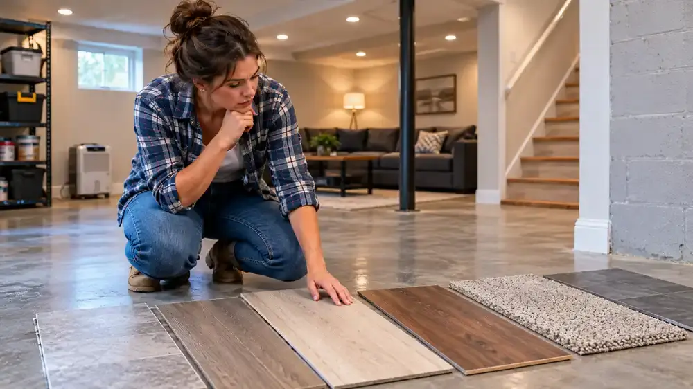 comparing basement flooring options