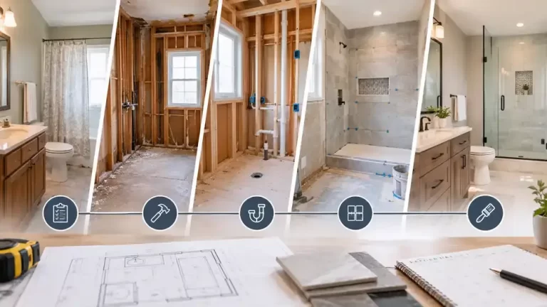 illustration of bathroom remodel timeline and timeframe