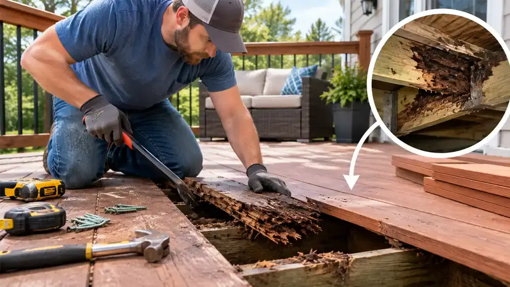 repairing rotten deck boards